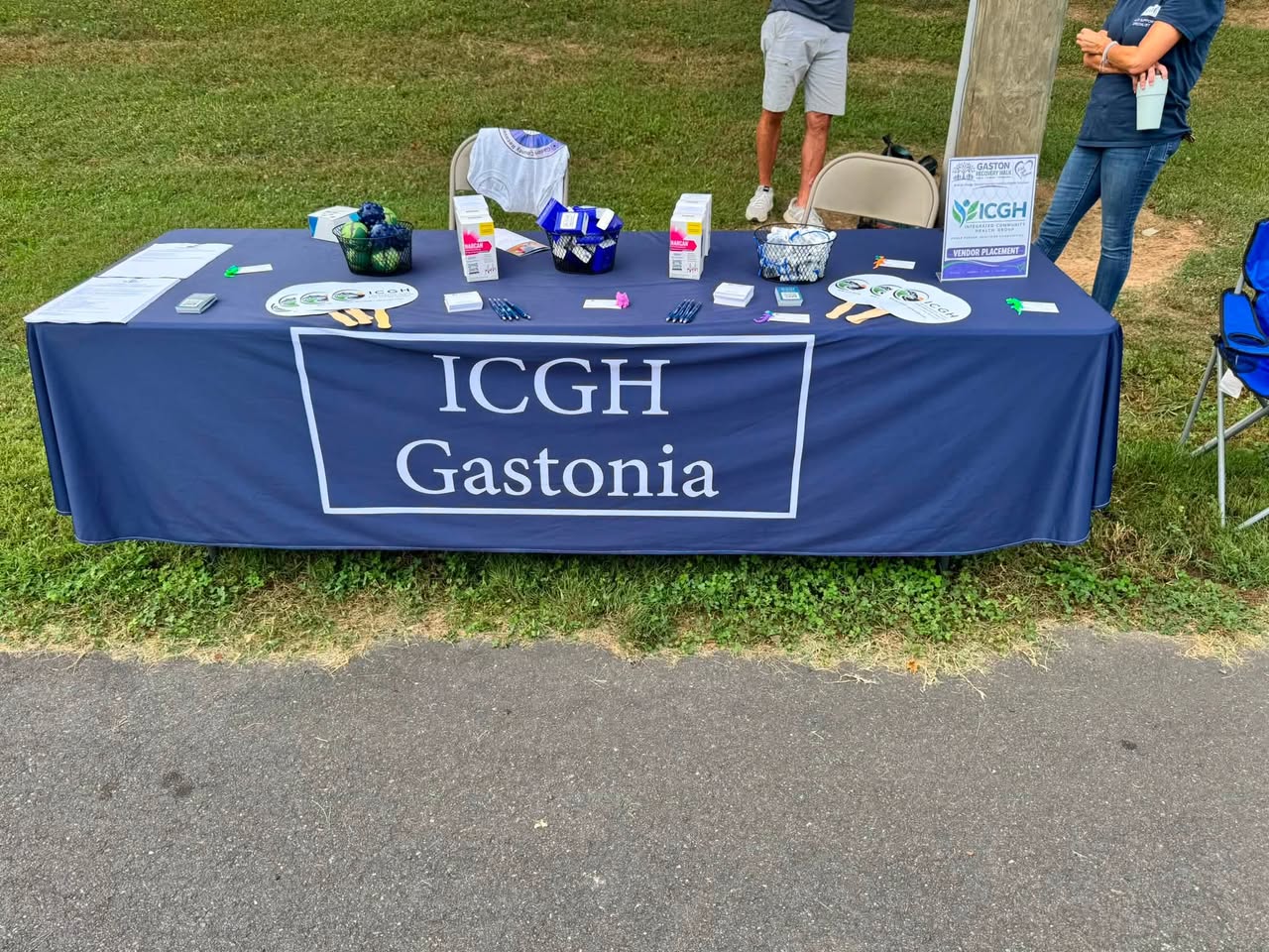 ICGH Gastonia outreach table at the Gaston Recovery Walk