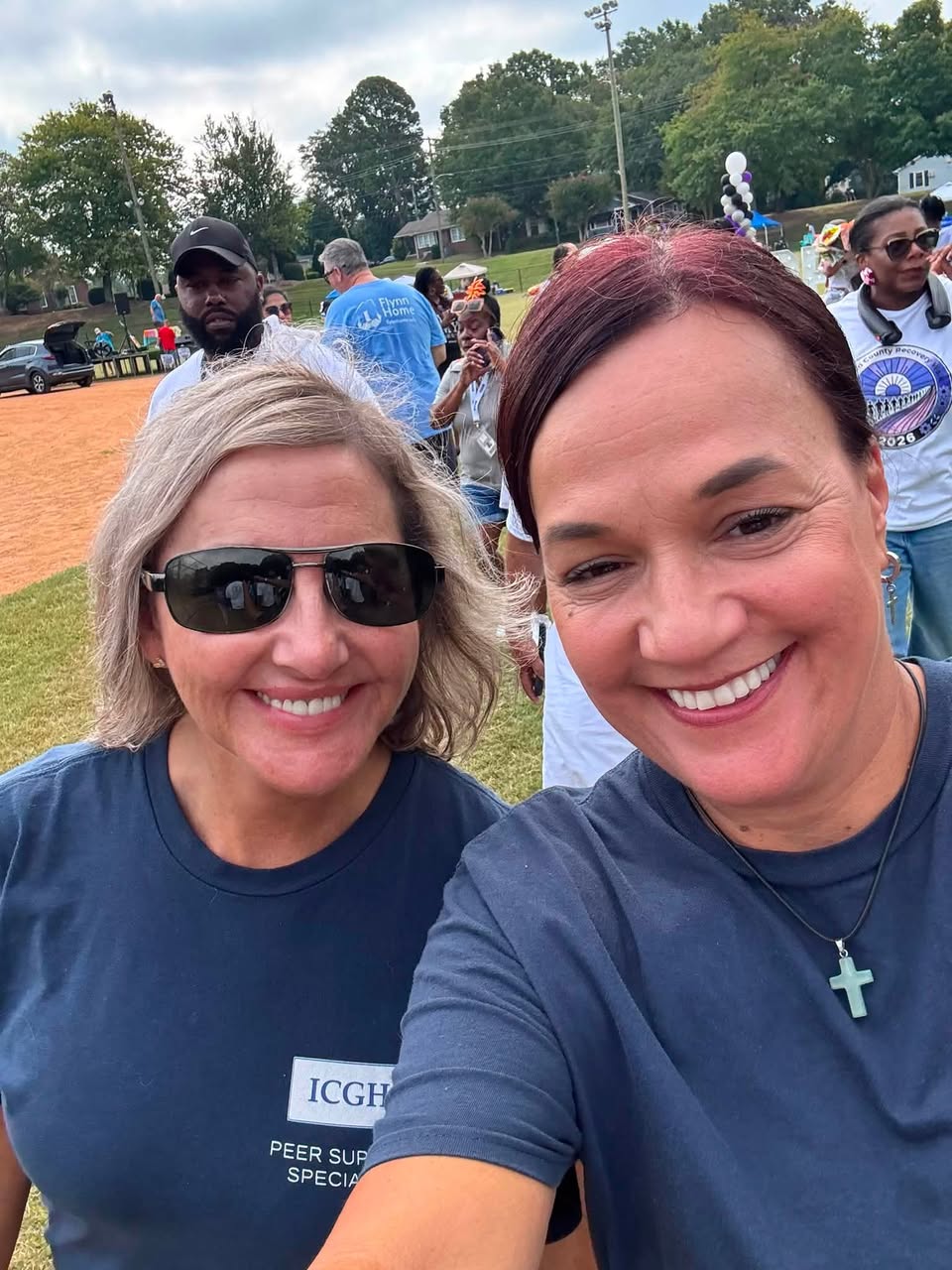 Two ICGH peer support team members at the Gaston Recovery Walk